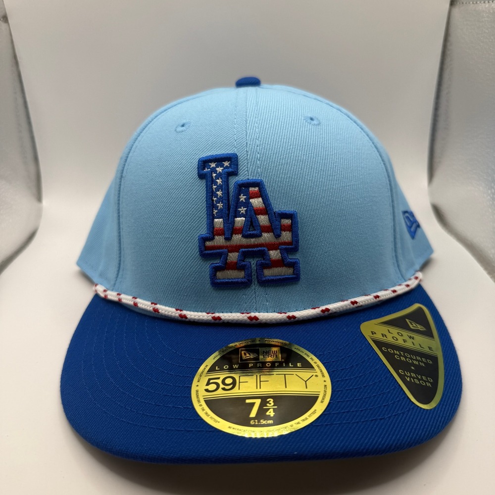 New Era 59FIFTY Low Profile LA Dodgers July 4th Stars Stripes Hat 7 3/4 60672777